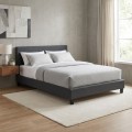 Flat Megapap fabric bed in anthracite color 140x190cm.