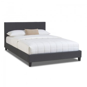Κρεβάτι Flat Megapap υφασμάτινο χρώμα ανθρακί 150x200εκ.