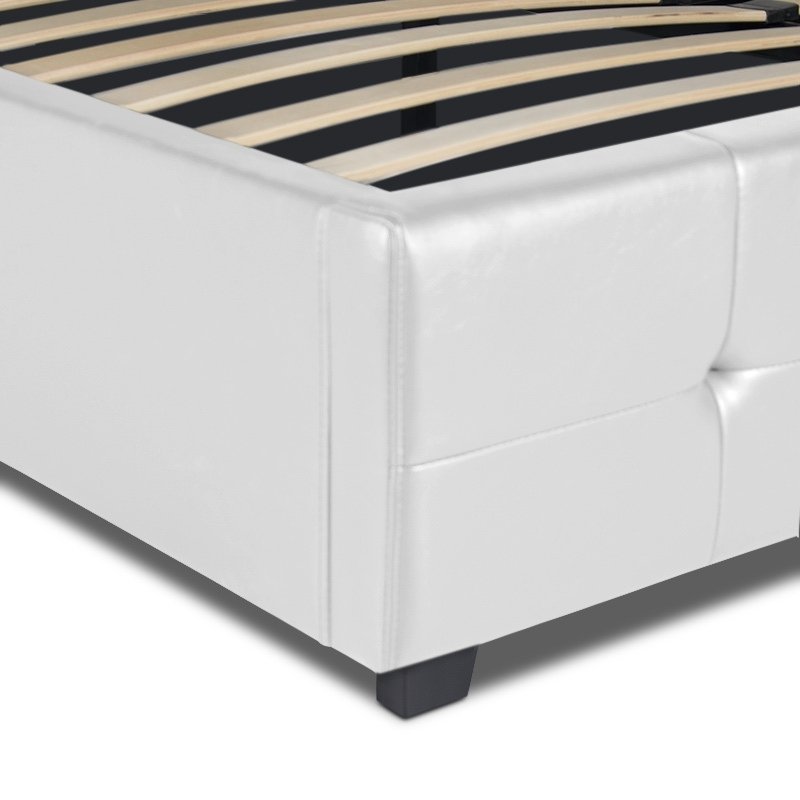 Iro Megapap PU leather bed with storage space in white color 160x200cm.