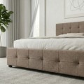 Iro Megapap fabric bed with storage space in beige brown color 160x200cm.