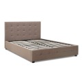 Iro Megapap fabric bed with storage space in beige brown color 160x200cm.