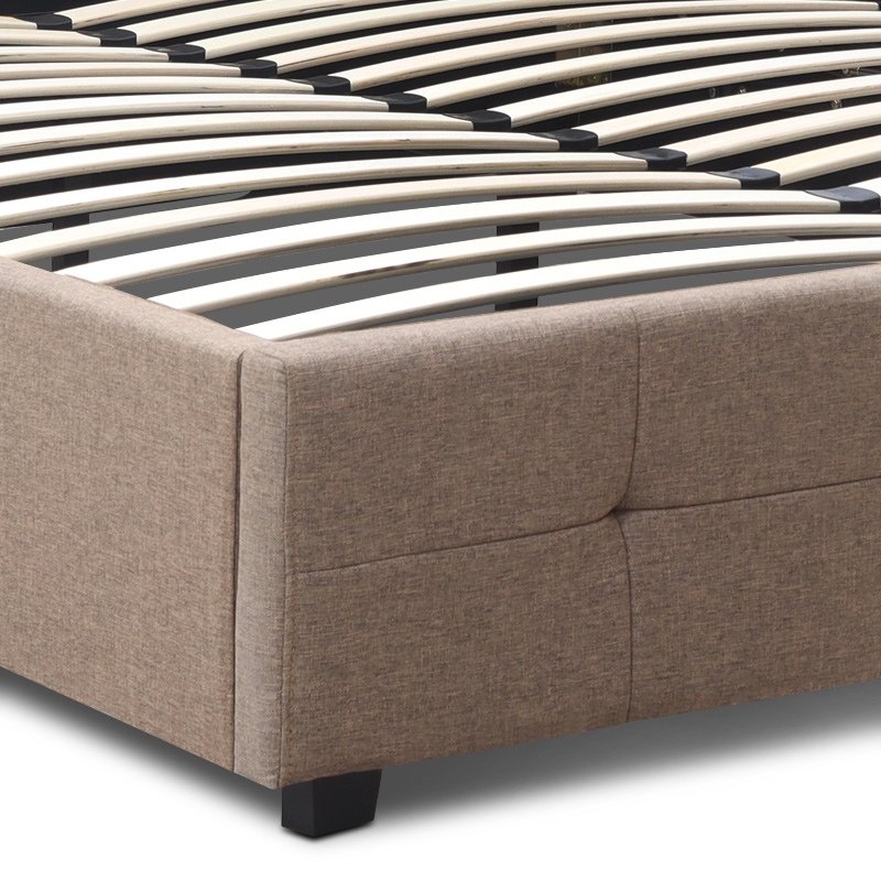 Iro Megapap fabric bed with storage space in beige brown color 160x200cm.