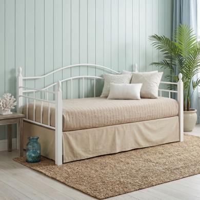 Κρεβάτι - Καναπές VINCENT DAYBED μεταλλικό και ξύλινο σε χρώμα λευκό 90x190εκ.