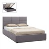 Kingston Megapap velvet bed with storage space in grey color 160x200cm.