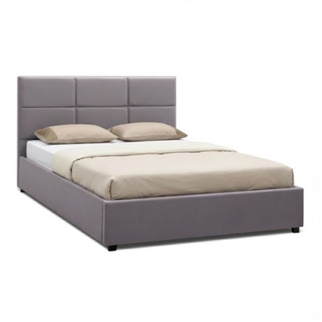 Kingston Megapap velvet bed in grey color 150x200cm.
