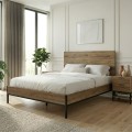 Mars Megapap melamine bed in walnut Ud color 160x200cm.