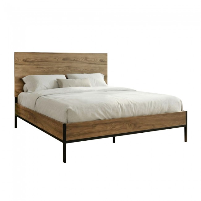 Mars Megapap melamine bed in walnut Ud color 160x200cm.
