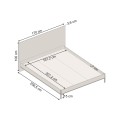 Mars Megapap melamine bed in walnut Ud color 160x200cm.