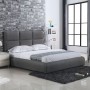 Κρεβάτι Maxim υφασμάτινο χρώμα σκούρο γκρι 160x200εκ.
