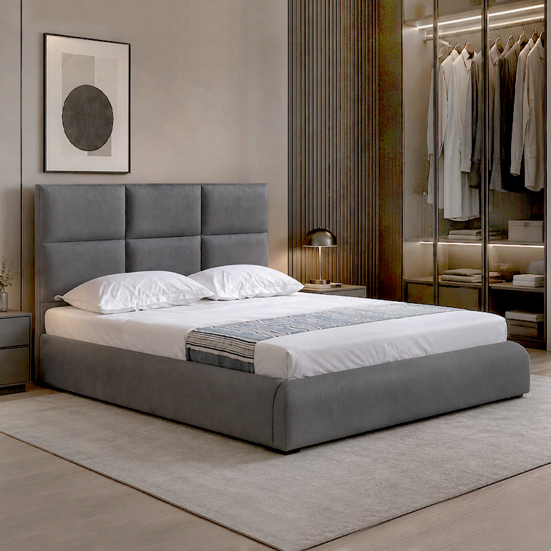MAXIM Bed 160x200cm Grey Fabric