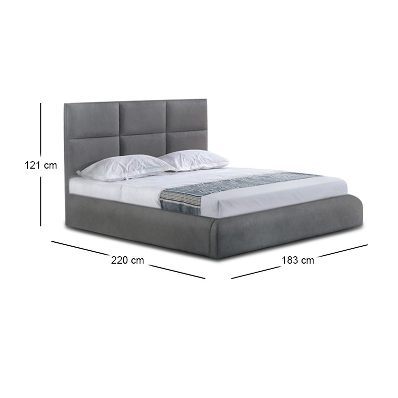 MAXIM Bed 160x200cm Grey Fabric