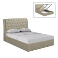 MAXWELL Gas Lift Bed 160x200cm Ecru Fabric