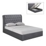 MAXWELL Gas Lift Bed 160x200cm Grey Fabric