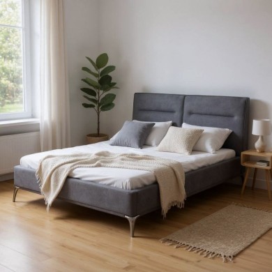 Megan Megapap fabric bed in anthracite color 160x200cm.