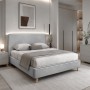 MORISSON Bed 140x190cm Light Grey Fabric