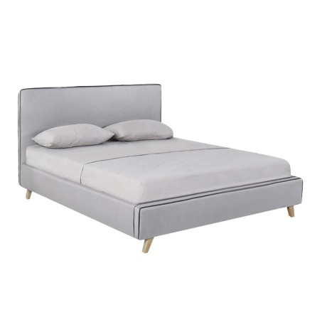 MORISSON Bed 140x190cm Light Grey Fabric
