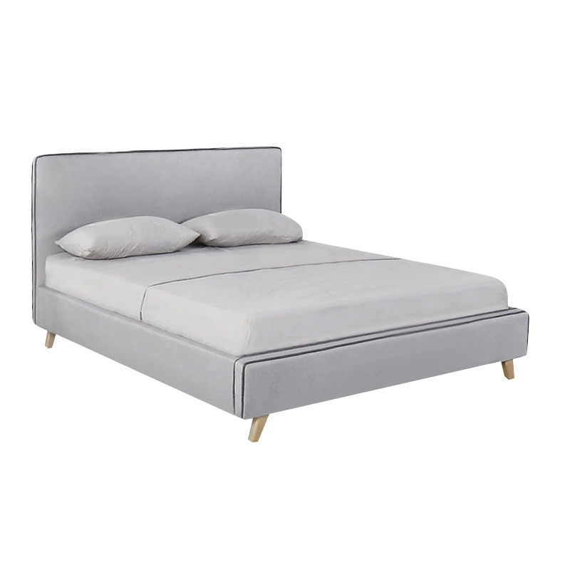 MORISSON Bed 140x190cm Light Grey Fabric