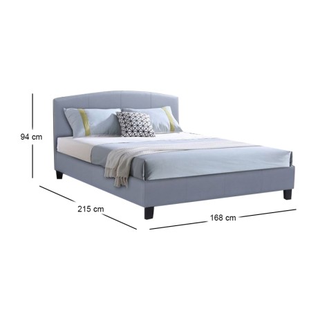 ODEON Bed (for Mattress 160x200cm) Fabric Grey