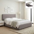 Olmo Megapap velvet bed with storage space in grey color 150x200cm.