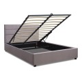 Olmo Megapap velvet bed with storage space in grey color 150x200cm.