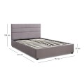 Olmo Megapap velvet bed with storage space in grey color 150x200cm.