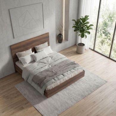 Oryana Megapap melamine bed in walnut color 160x200cm.