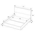 Oryana Megapap melamine bed in walnut color 160x200cm.