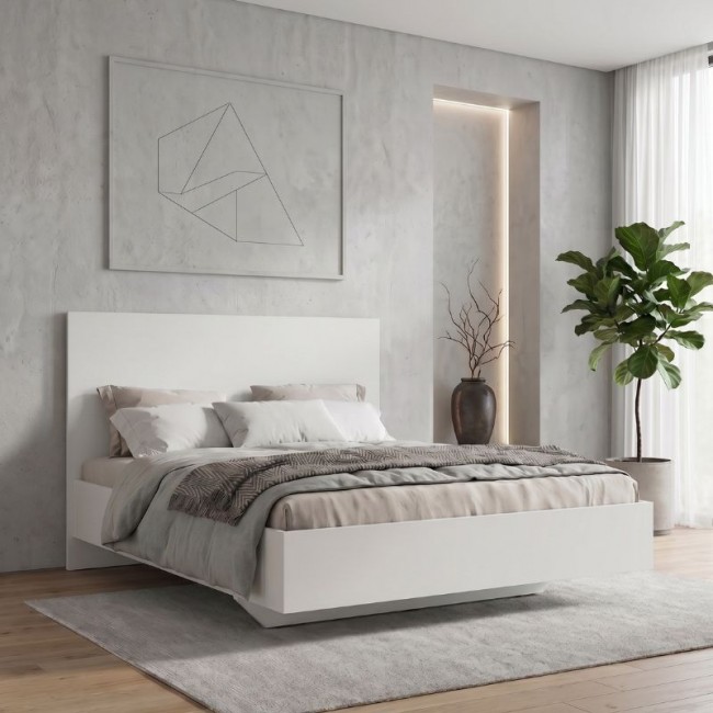 Oryana Megapap melamine bed in white color 160x200cm.
