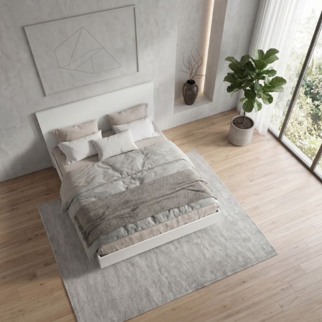 Oryana Megapap melamine bed in white color 160x200cm.