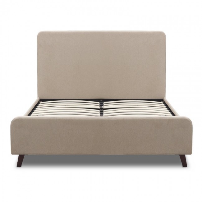 Κρεβάτι Ovelia Megapap υφασμάτινο χρώμα μπεζ 120x200εκ.