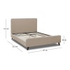 Κρεβάτι Ovelia Megapap υφασμάτινο χρώμα μπεζ 120x200εκ.