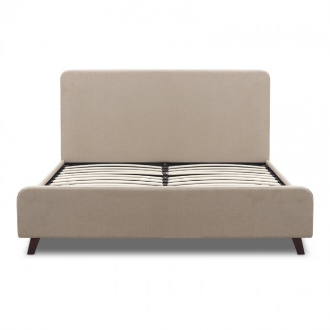 Κρεβάτι Ovelia Megapap υφασμάτινο χρώμα μπεζ 150x200εκ.