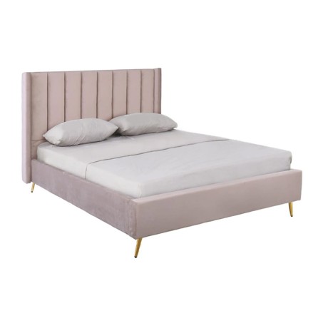 PASSION  Κρεβάτι Διπλό για Στρώμα 160x200cm, Ύφασμα Velure Απόχρωση Cappuccino