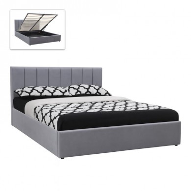 Renata Megapap fabric bed with storage space in grey color 160x200cm.