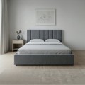 Renata Megapap fabric bed with storage space in grey color 160x200cm.