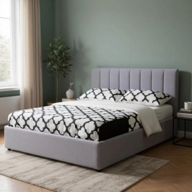 Renata Megapap fabric bed with storage space in grey color 160x200cm.