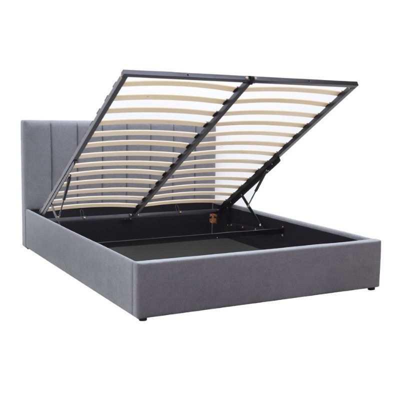 Renata Megapap fabric bed with storage space in grey color 160x200cm.