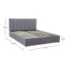 Renata Megapap fabric bed with storage space in grey color 160x200cm.