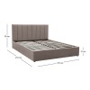 Renata Megapap fabric bed with storage space in beige color 160x200cm.