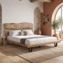 ROYAL Bed (for Mattress 150x200cm) Acacia Natural Finish (Black Paint)