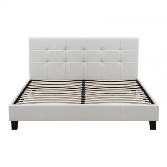 Κρεβάτι Sissy Megapap από τεχνόδερμα χρώμα λευκό 160x200εκ.