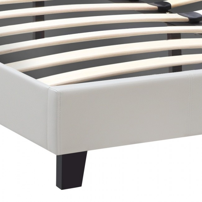 Κρεβάτι Sissy Megapap από τεχνόδερμα χρώμα λευκό 160x200εκ.