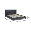 Sissy Megapap PU leather bed in black color 160x200cm.