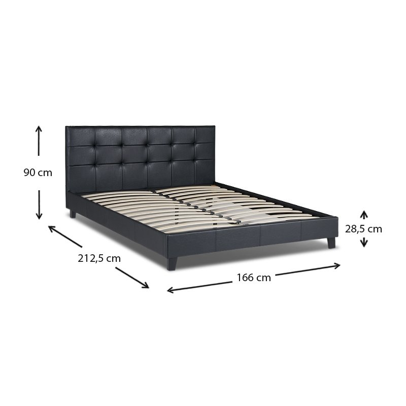 Sissy Megapap PU leather bed in black color 160x200cm.