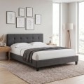 Sissy Megapap fabric bed in anthracite color 160x200cm.