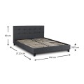 Sissy Megapap fabric bed in anthracite color 160x200cm.