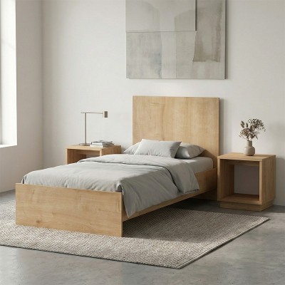 Κρεβάτι Troy Megapap χρώμα φυσικό οξιάς 100x200εκ.