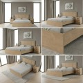 Κρεβάτι Troy Megapap χρώμα φυσικό οξιάς 150x200εκ.