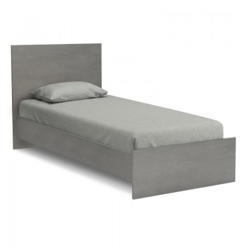 Κρεβάτι Troy Megapap χρώμα γκρι σκυροδέματος 100x200εκ.