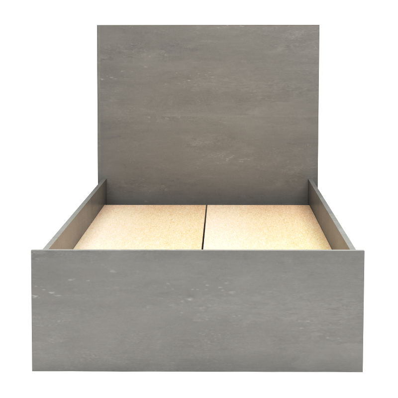 Troy Megapap melamine bed in concrete grey color 100x200cm.